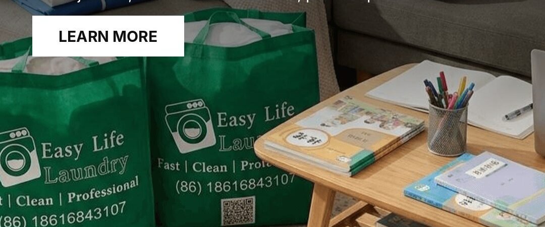 Easy Life Laundry bags with folded uniforms and bedding, Shenyang