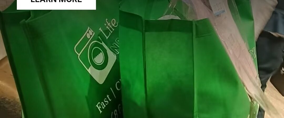 Two Easy Life Laundry bags at a hotel lobby, Yangzhou