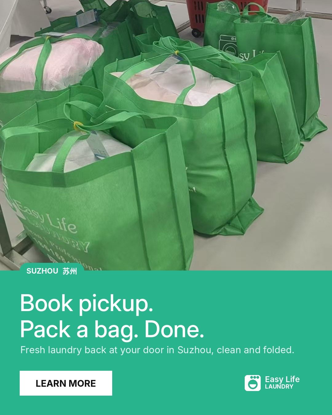Book Pickup. Pack a Bag. Done.