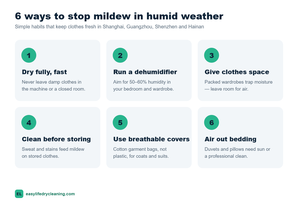 Six tips to stop mildew on clothes in humid weather in China